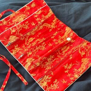 Red and Gold Jewelry Roll